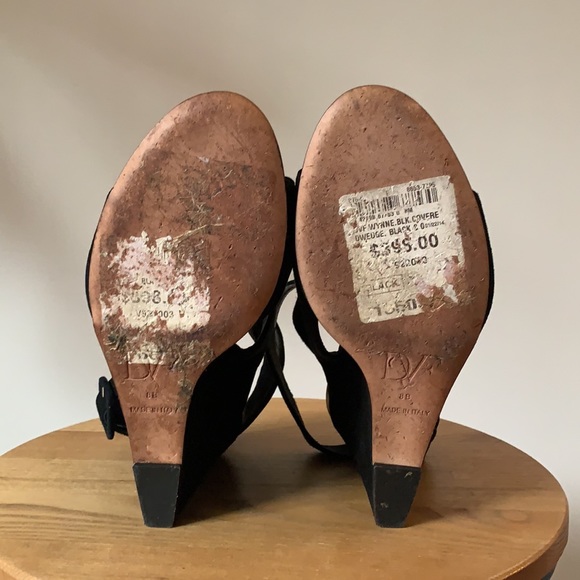 Diane Von Furstenberg “Wynne” Covered Wedge Sandals - Picture 5 of 7